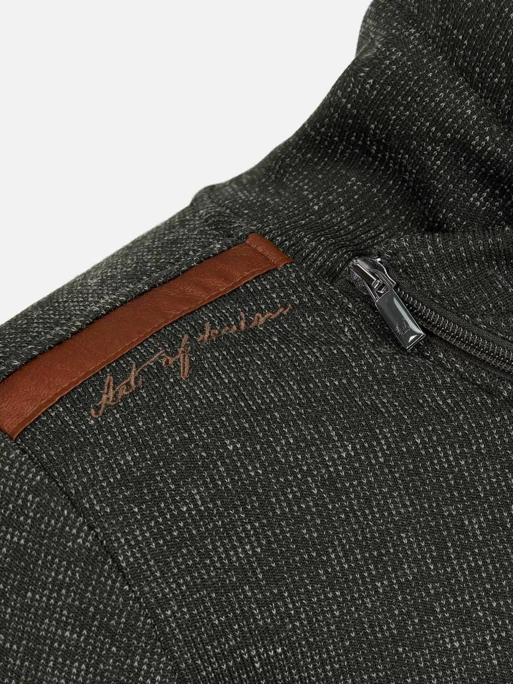 Wam Denim Sweaters|Galahad Mock Neck Khaki Sweater