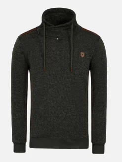 Wam Denim Sweaters|Galahad Mock Neck Khaki Sweater