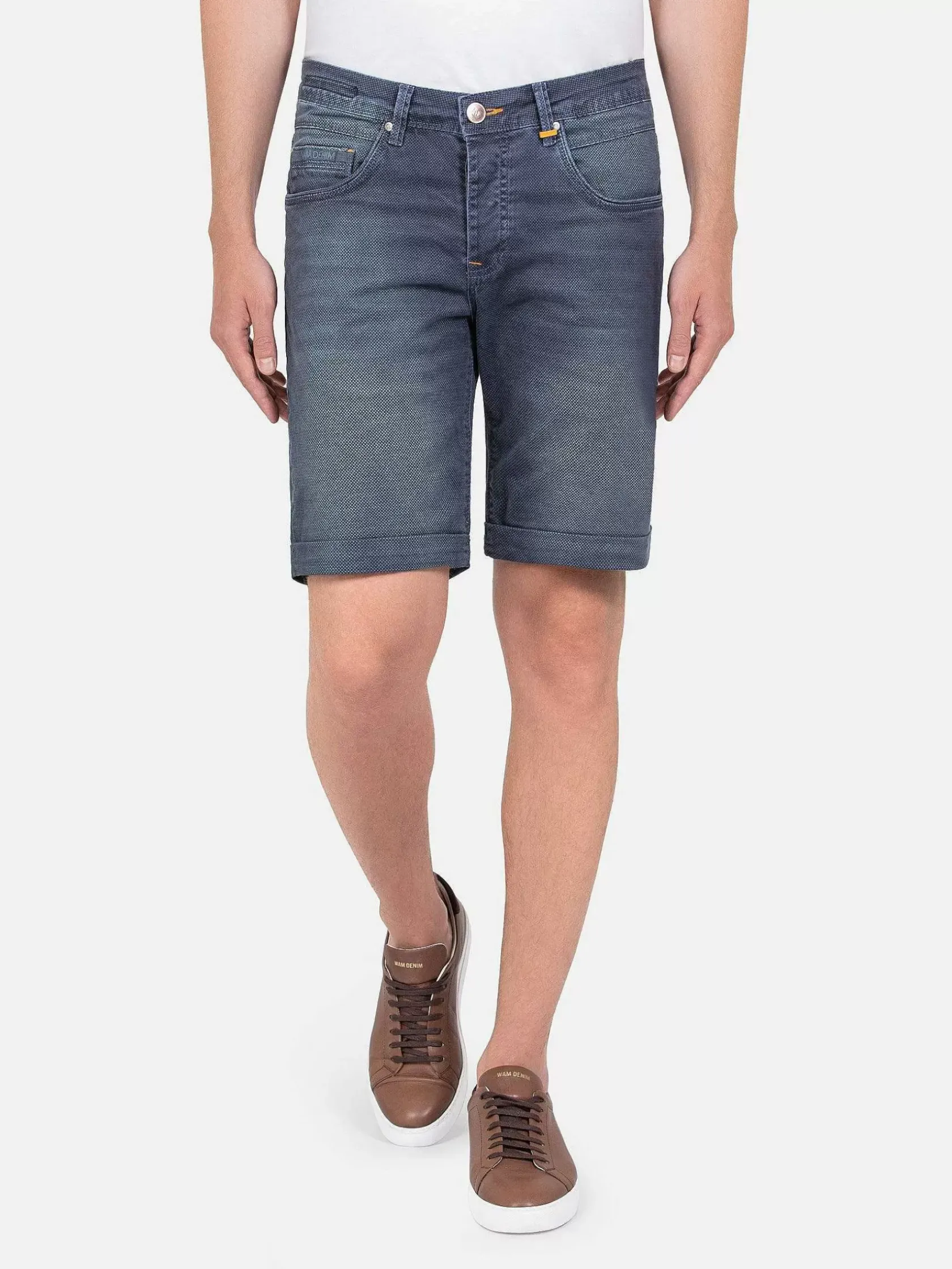 Wam Denim Shorts|Gary Navy Denim Regular Fit Korte Broek