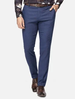 Wam Denim Pantalons|Gimont Slim Fit Navy Pantalon