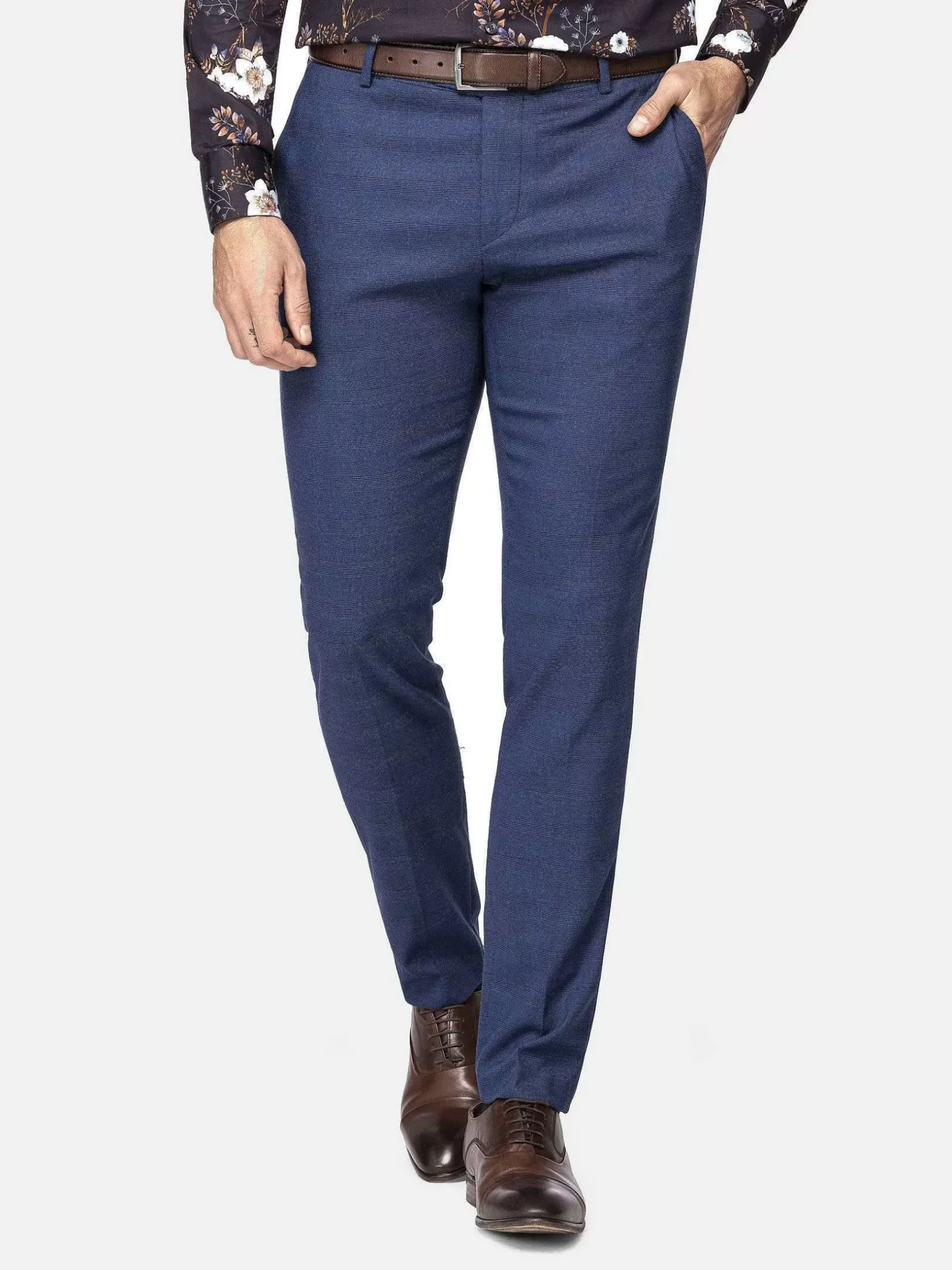 Wam Denim Pantalons|Gimont Slim Fit Navy Pantalon