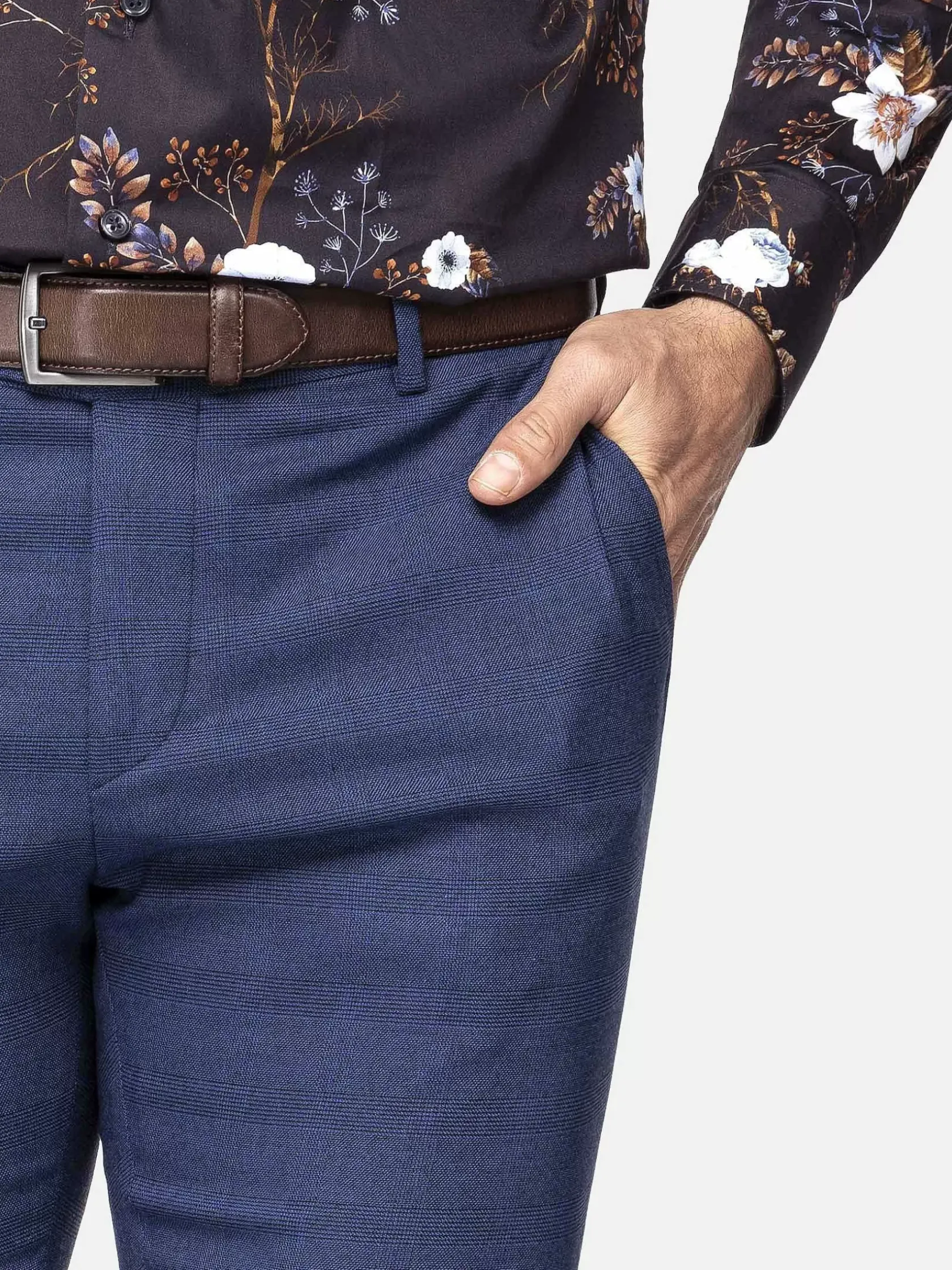 Wam Denim Pantalons|Gimont Slim Fit Navy Pantalon