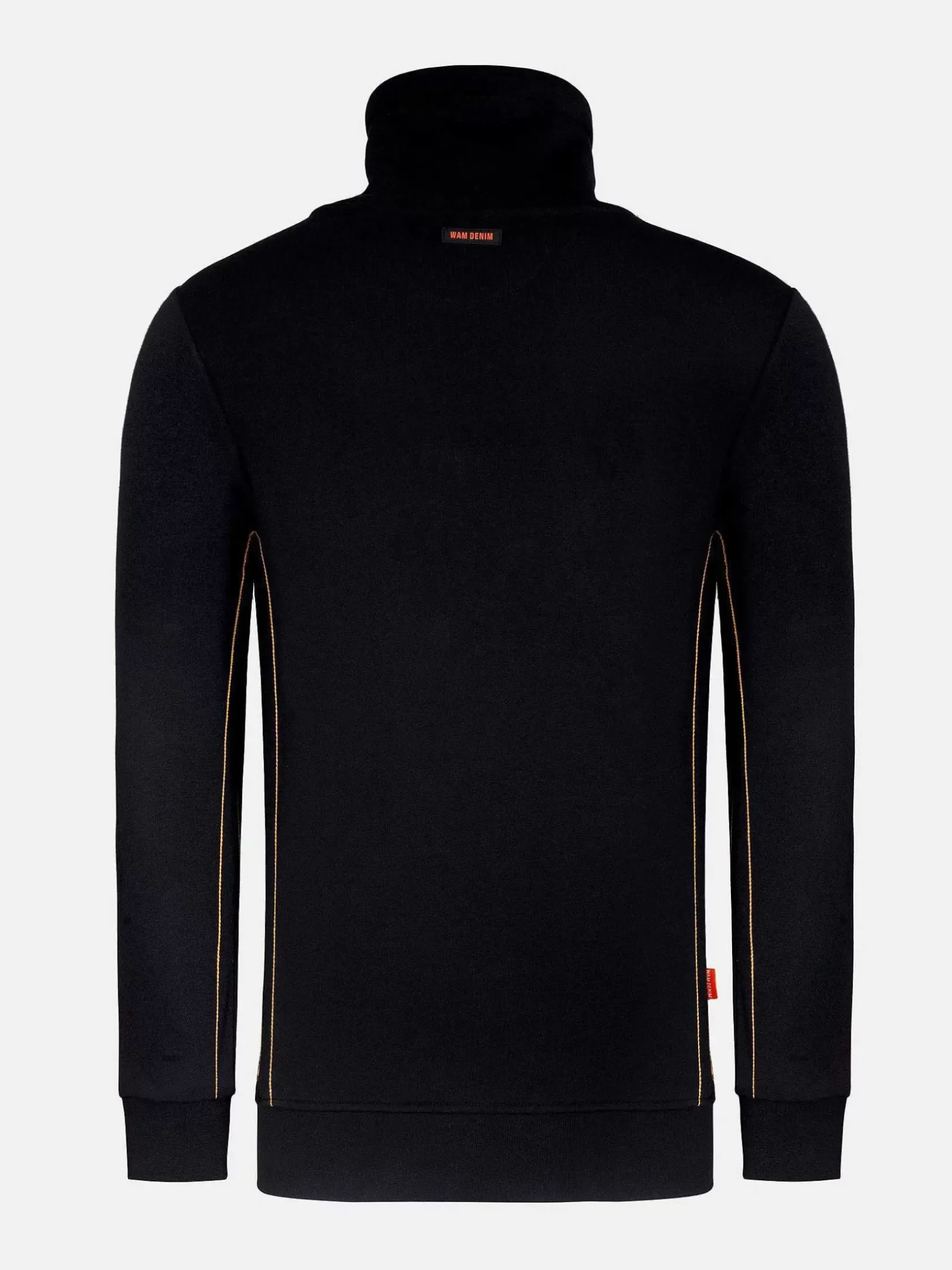 Wam Denim Sweaters|Hawaiian High Neck Black Sweater
