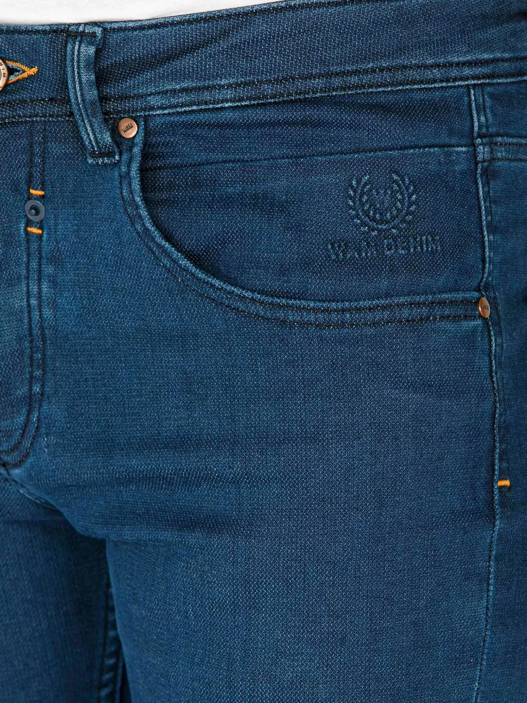 Wam Denim Jeans|Hendrix Twill Pattern Light Navy Jeans