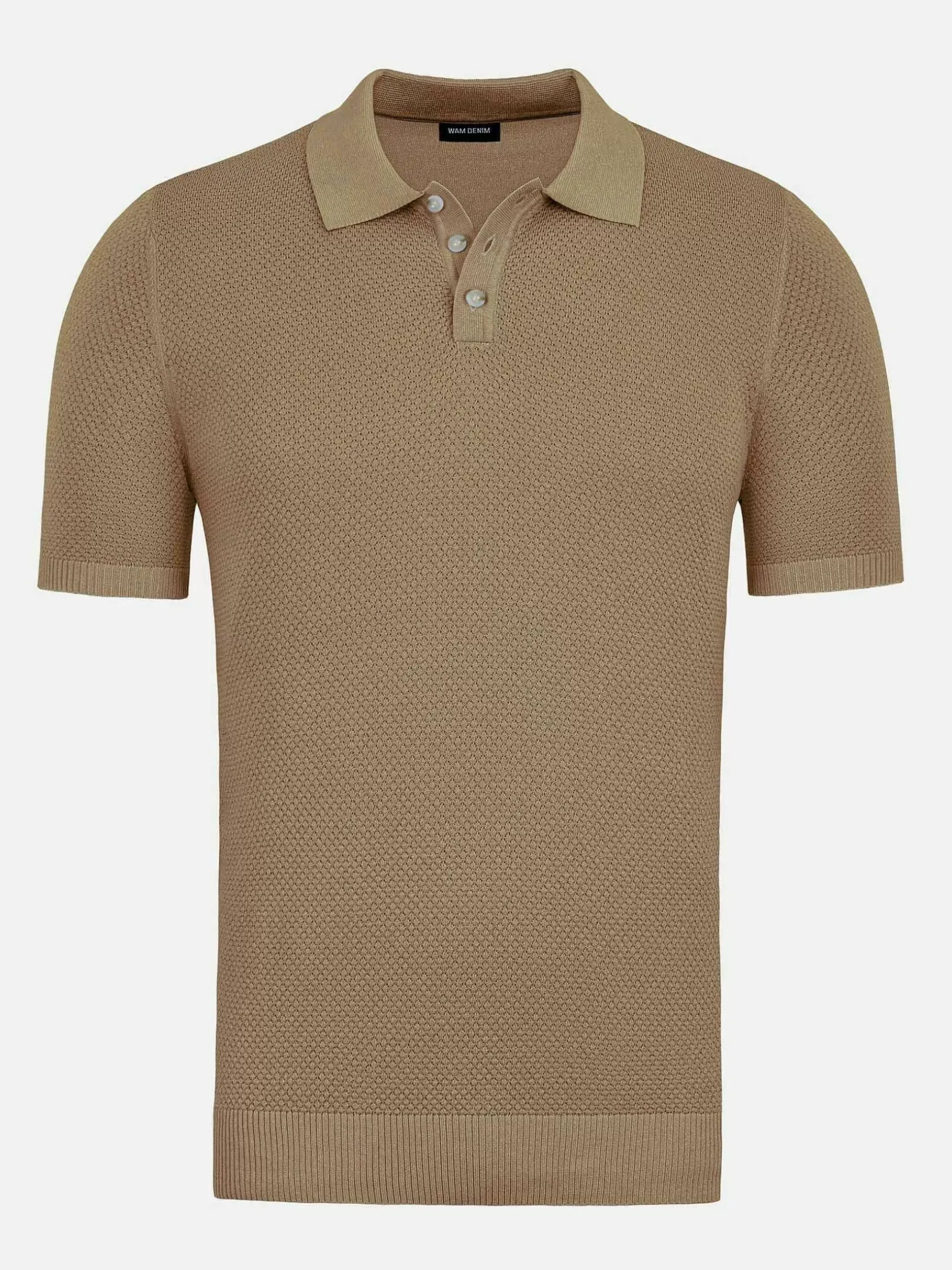 Wam Denim Polo'S|Henry Pique Knit Brown Polo