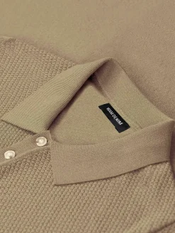 Wam Denim Polo'S|Henry Pique Knit Brown Polo