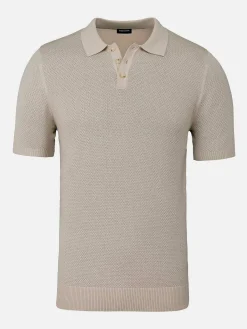 Wam Denim Polo'S|Henry Pique Knit Light Beige Polo