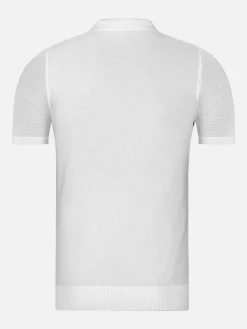 Wam Denim Polo'S|Henry Pique Knit White Polo