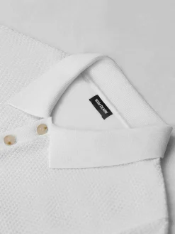 Wam Denim Polo'S|Henry Pique Knit White Polo