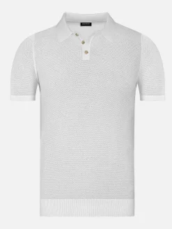 Wam Denim Polo'S|Henry Pique Knit White Polo