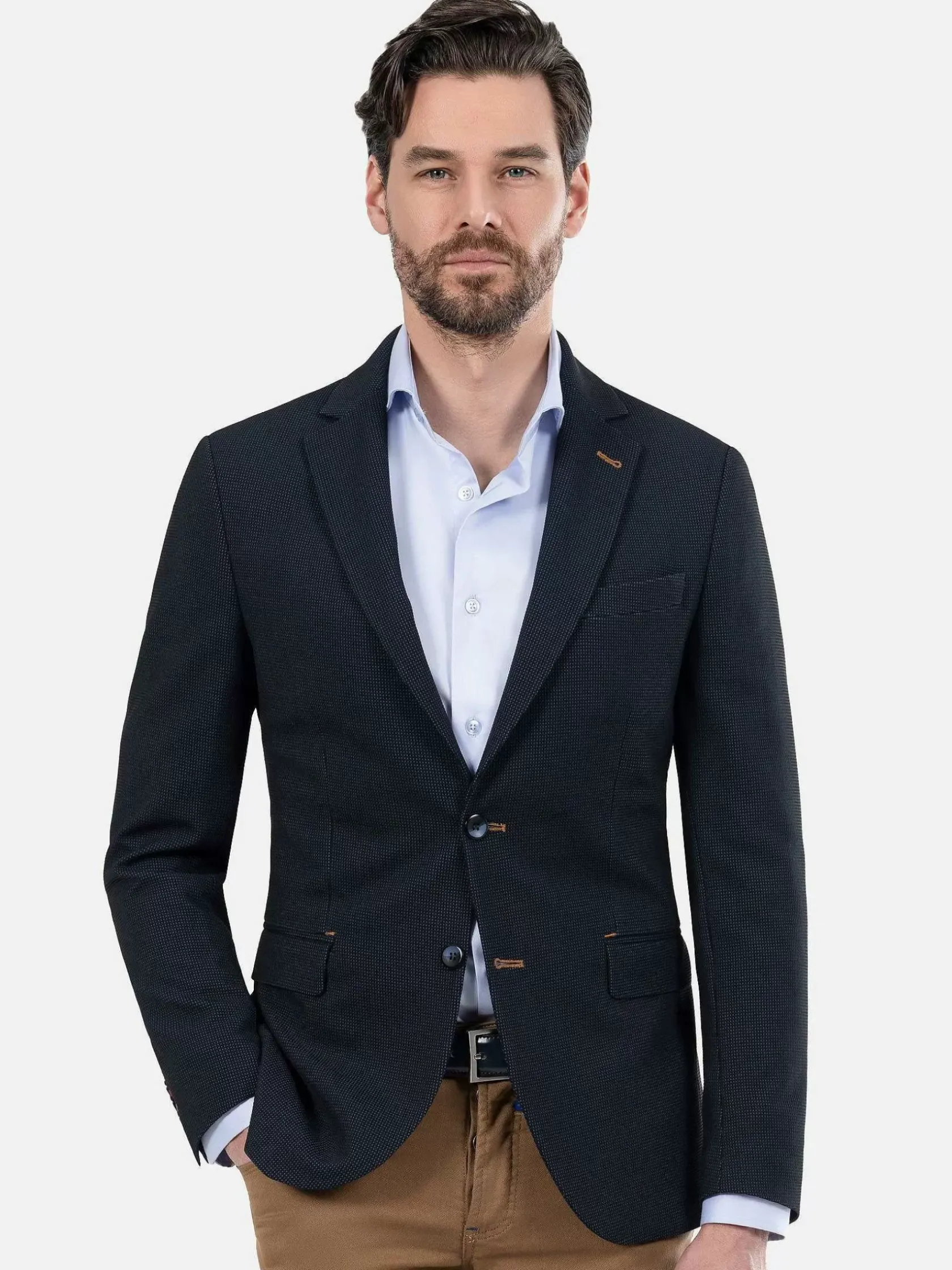 Wam Denim Colberts|Italy Stretch Poly Light Indigo Colbert