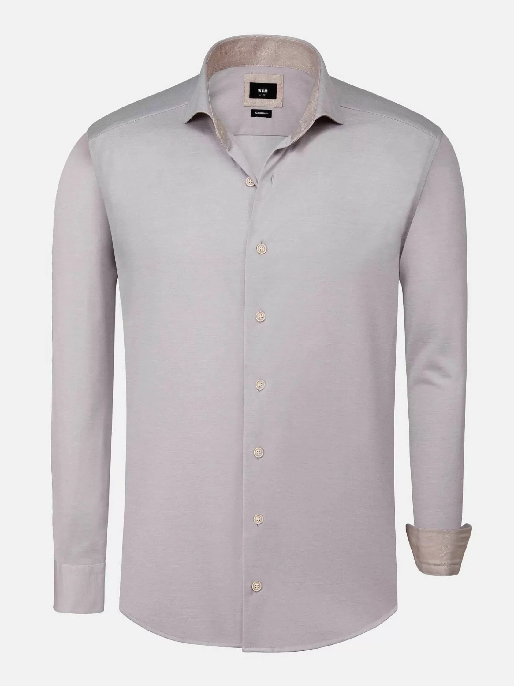 Wam Denim Overhemd Lange Mouwen|Jucinto Cut Away Collar Overhemd Lange Mouw Grey