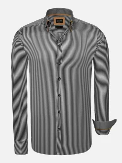Wam Denim Overhemd Lange Mouwen|Kevin Regular Fit Black Overhemd