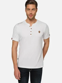 Wam Denim T-Shirts|Korfual Casual V-Neck Button T-Shirt White