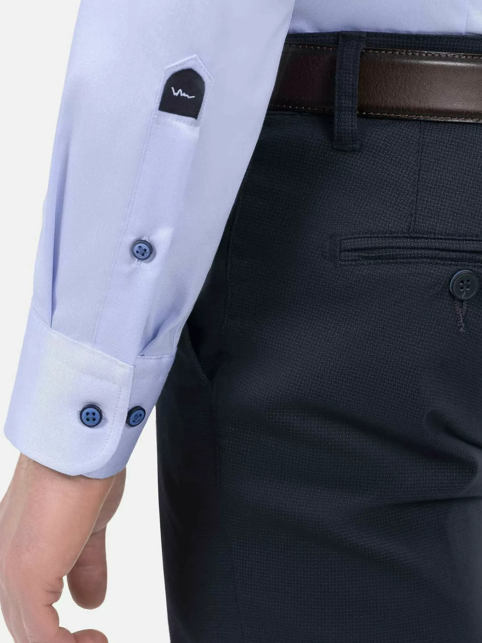 Wam Denim Overhemd Lange Mouwen|Lance Solid Light Blue Overhemd Lange Mouw