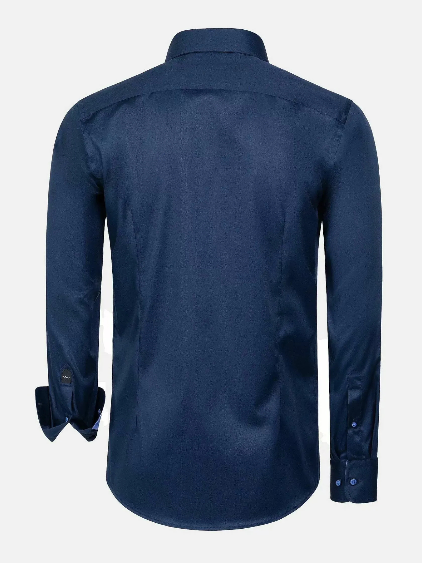 Wam Denim Overhemd Lange Mouwen|Lance Solid Navy Overhemd Lange Mouw