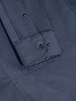 Wam Denim Overhemd Lange Mouwen|Leira Solid Anthracite Overhemd Lange Mouw