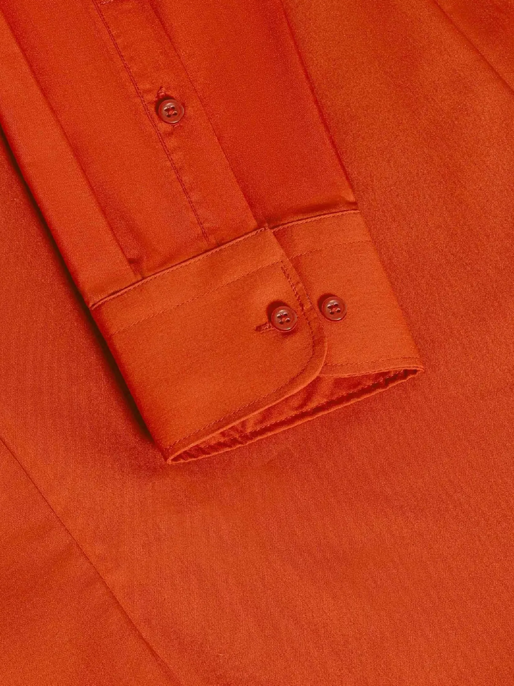 Wam Denim Overhemd Lange Mouwen|Leira Solid Dark Orange Overhemd Lange Mouw
