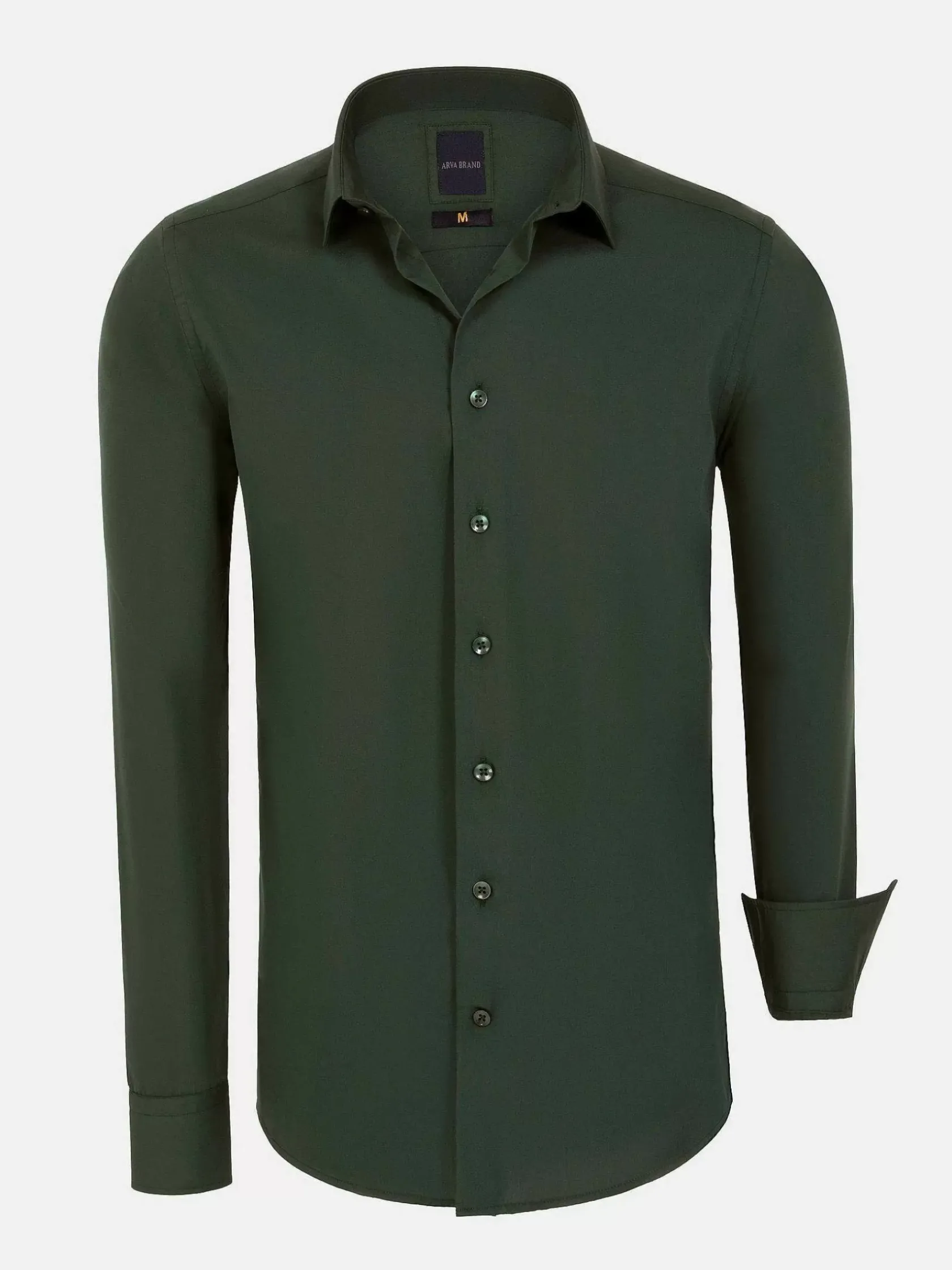 Wam Denim Overhemd Lange Mouwen|Leira Solid Khaki Overhemd Lange Mouw