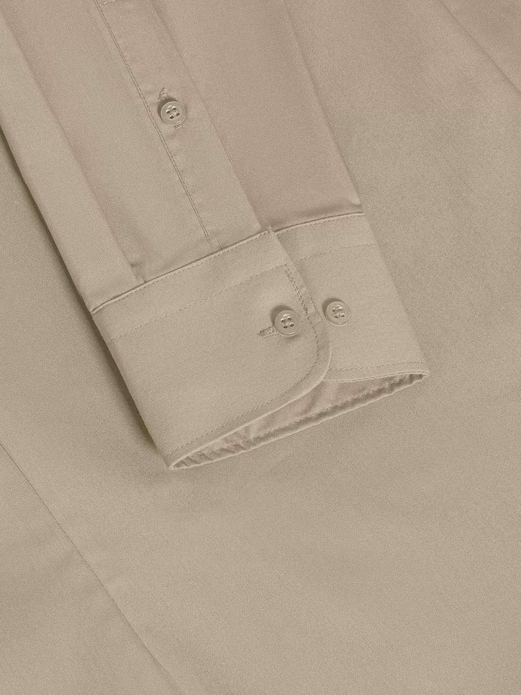 Wam Denim Overhemd Lange Mouwen|Leira Solid Light Beige Overhemd Lange Mouw
