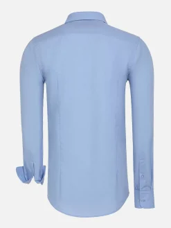Wam Denim Overhemd Lange Mouwen|Leira Solid Light Blue Overhemd Lange Mouw