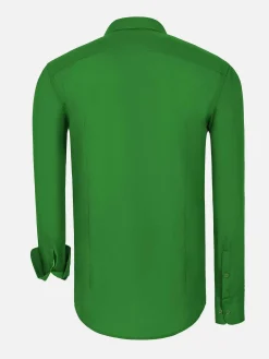 Wam Denim Overhemd Lange Mouwen|Leira Solid Light Green Overhemd Lange Mouw