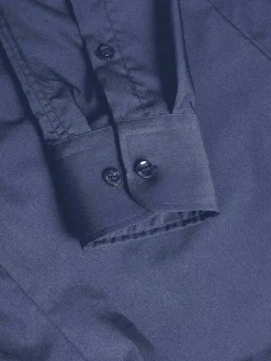 Wam Denim Overhemd Lange Mouwen|Leira Solid Light Navy Overhemd Lange Mouw