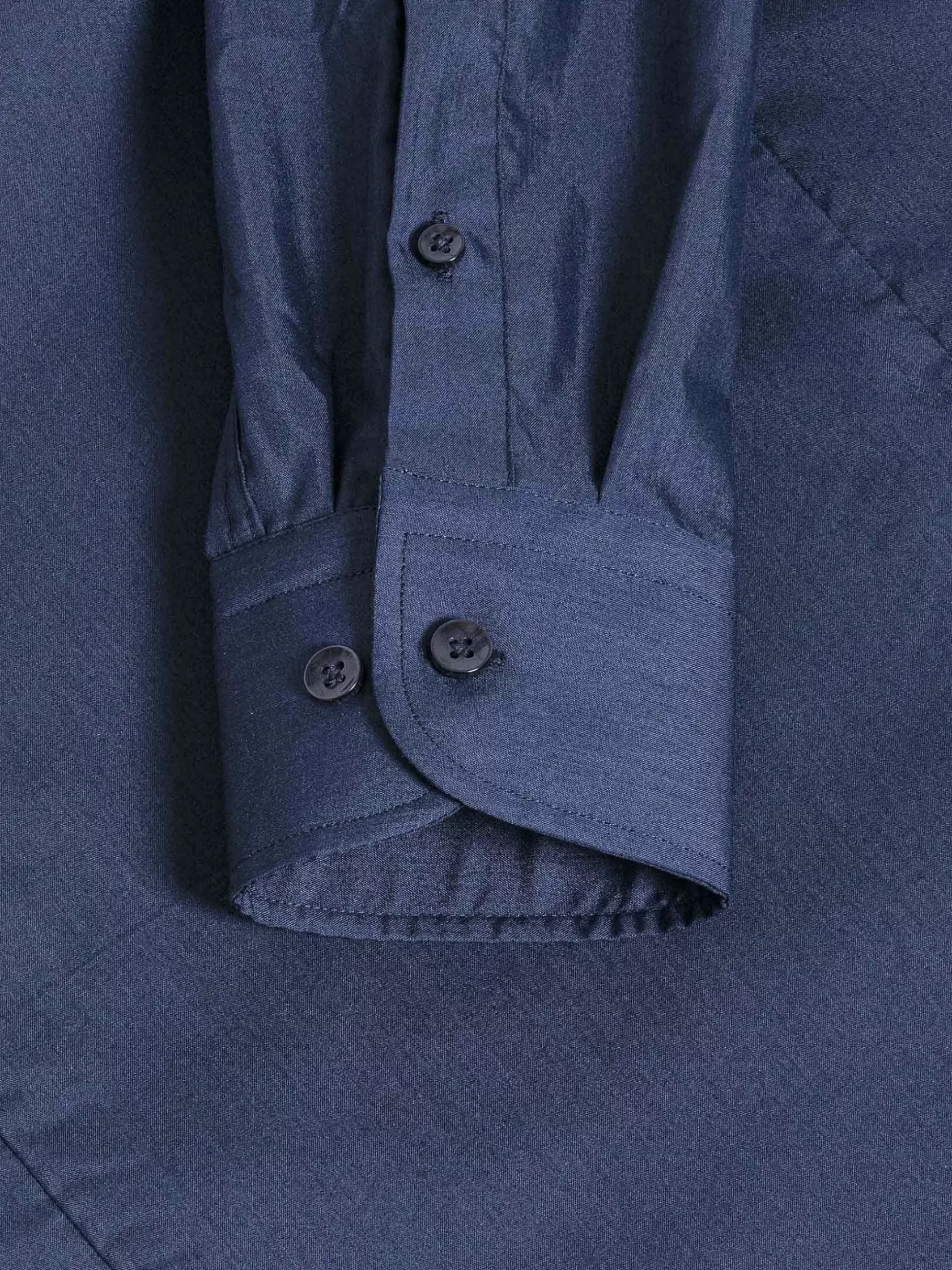 Wam Denim Overhemd Lange Mouwen|Leira Solid Navy Overhemd Lange Mouw