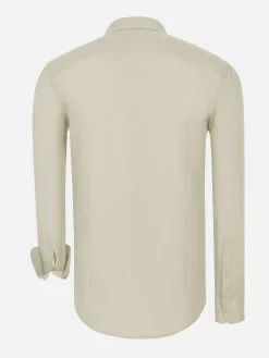 Wam Denim Overhemd Lange Mouwen|Leira Solid Off White Overhemd Lange Mouw