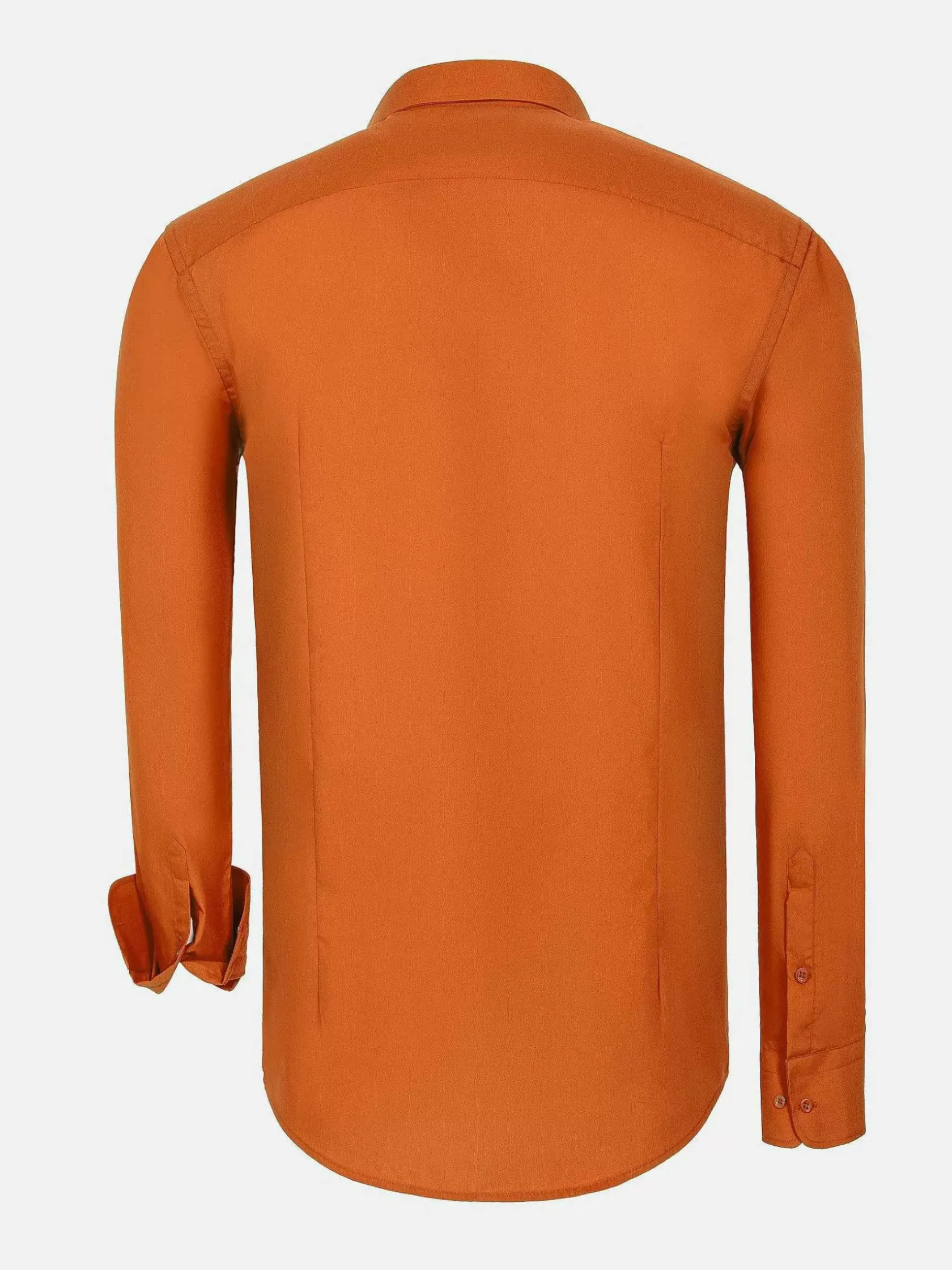Wam Denim Overhemd Lange Mouwen|Leira Solid Orange Overhemd Lange Mouw