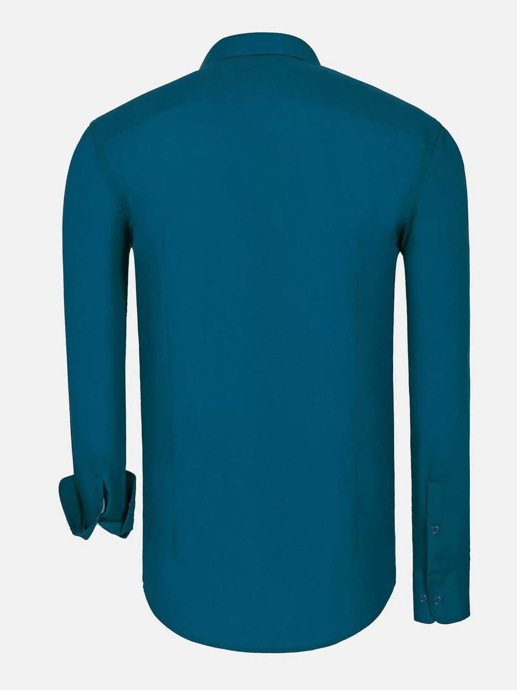 Wam Denim Overhemd Lange Mouwen|Leira Solid Petrol Overhemd Lange Mouw