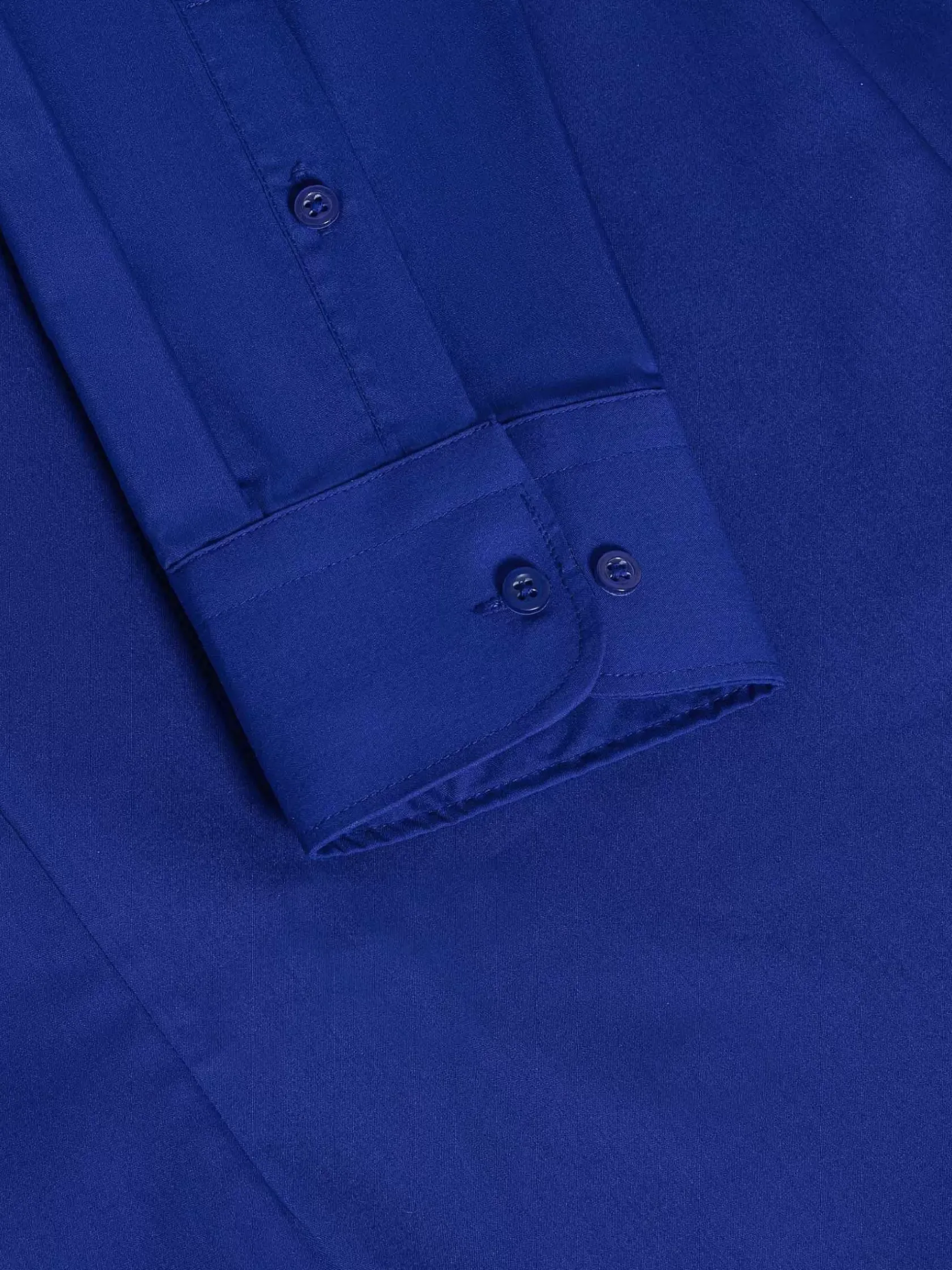 Wam Denim Overhemd Lange Mouwen|Leira Solid Royal Blue Overhemd Lange Mouw