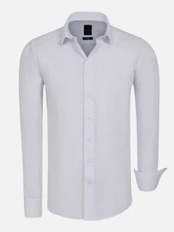 Wam Denim Overhemd Lange Mouwen|Leira Solid White Overhemd Lange Mouw