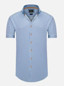 Wam Denim Overhemd Korte Mouwen|Levi Tailored Fit Blue Overhemd Korte Mouw