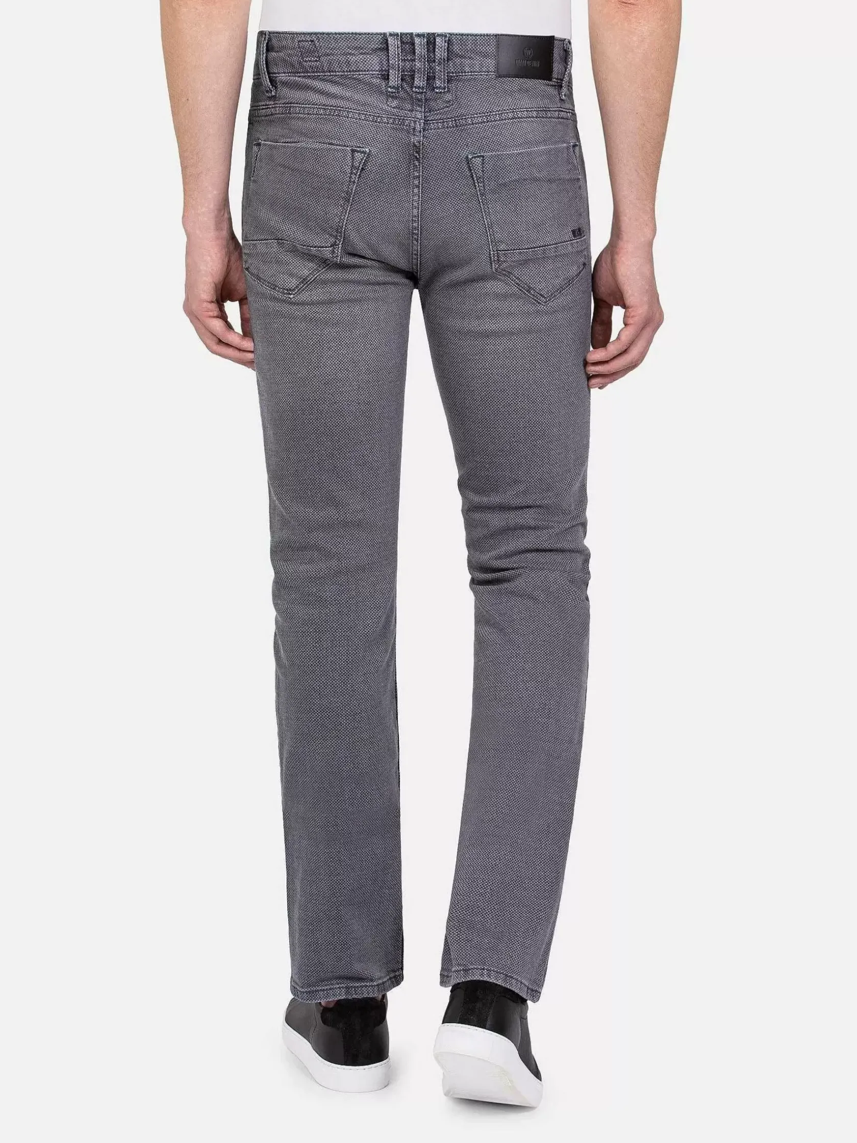 Wam Denim Jeans|Lombardo Regular Fit Textured Anthracite Jeans