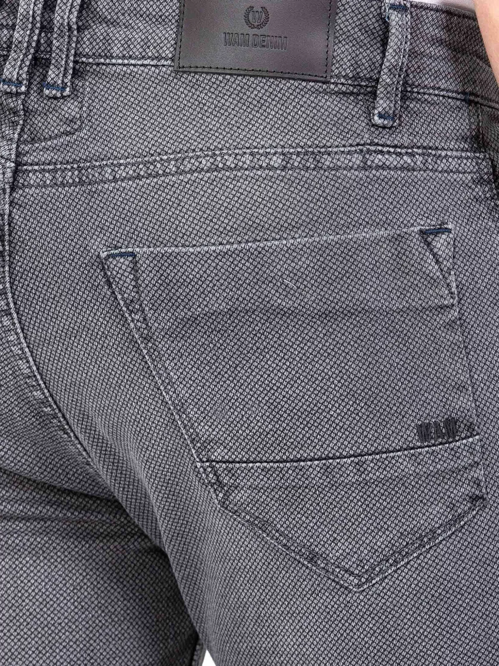 Wam Denim Jeans|Lombardo Regular Fit Textured Anthracite Jeans