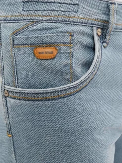 Wam Denim Jeans|Luna Mini Check Slim Fit Blue Jeans