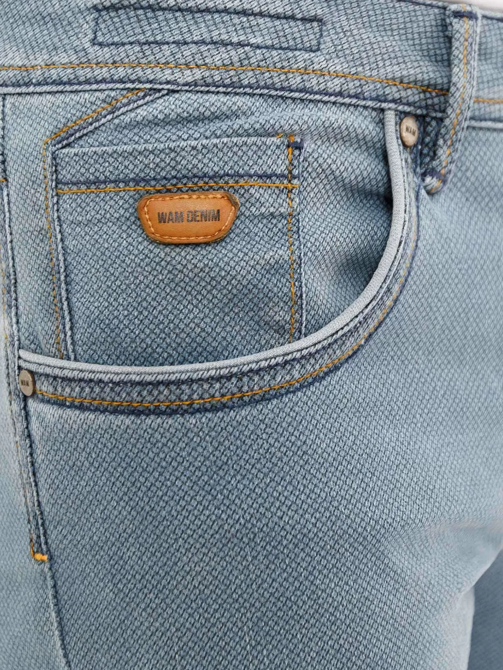 Wam Denim Jeans|Luna Mini Check Slim Fit Blue Jeans