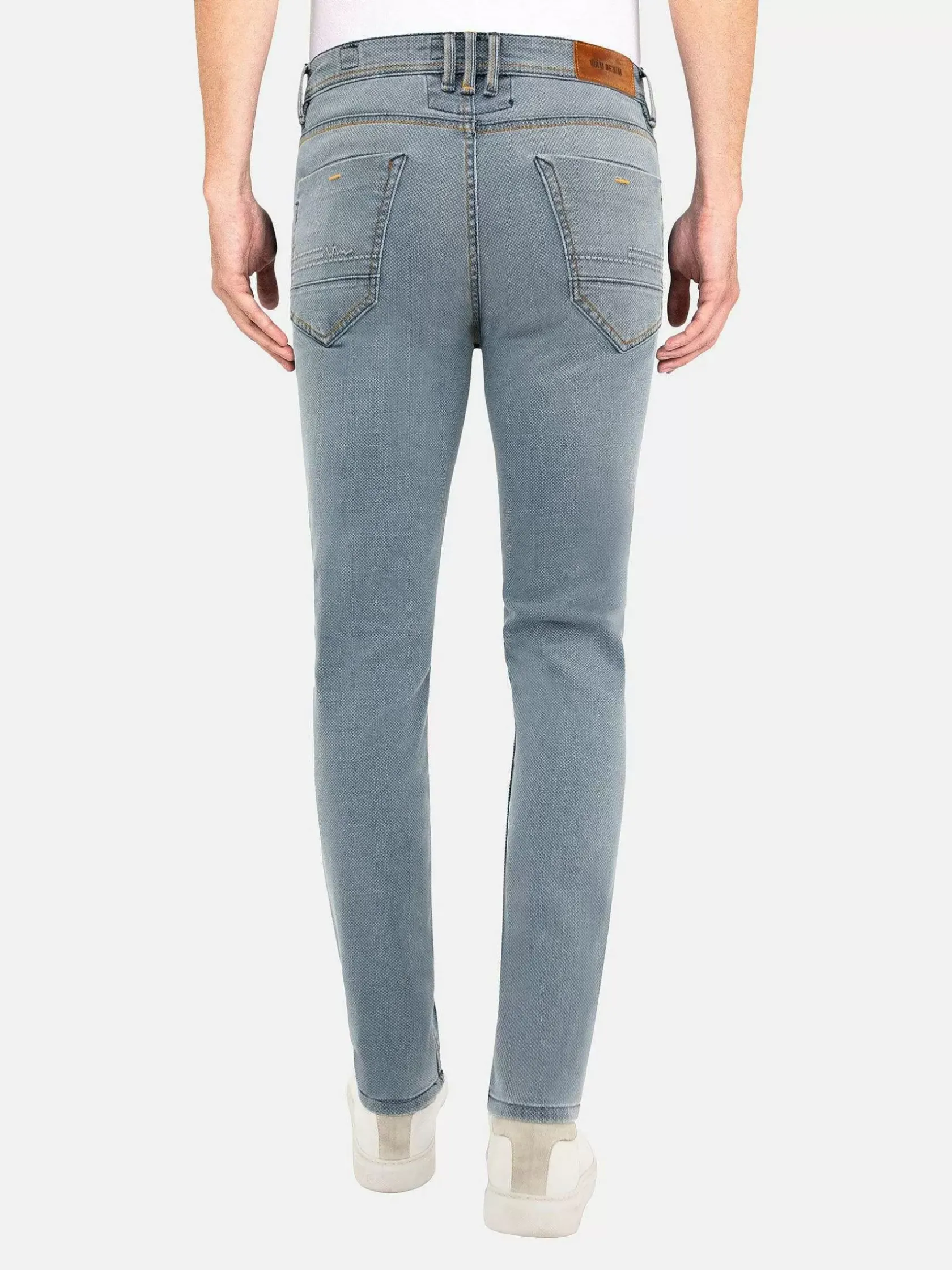 Wam Denim Jeans|Luna Mini Check Slim Fit Blue Jeans
