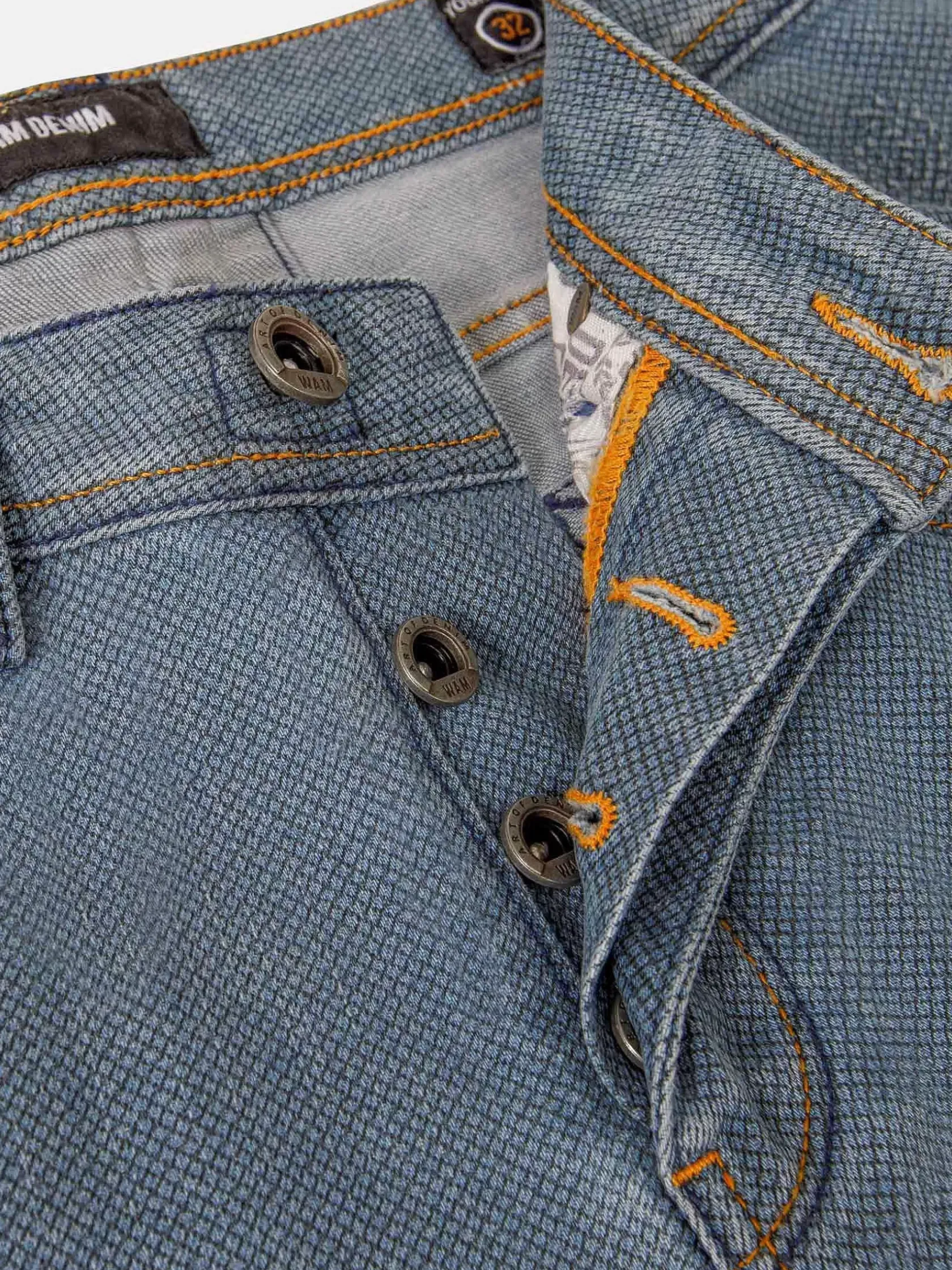 Wam Denim Jeans|Luna Mini Check Slim Fit Blue Jeans