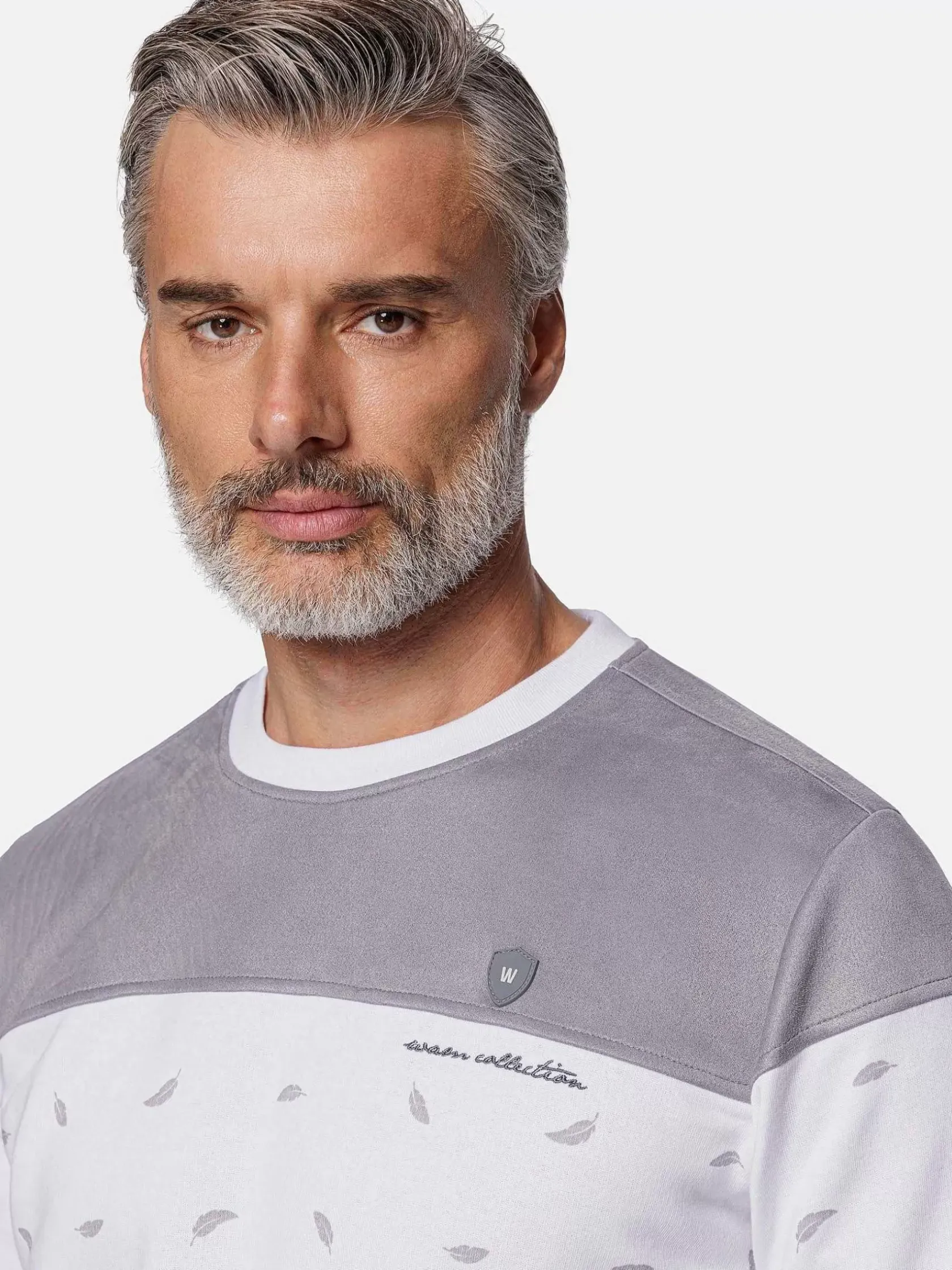 Wam Denim Sweaters|Mariner Ground Floral White Grey Sweater