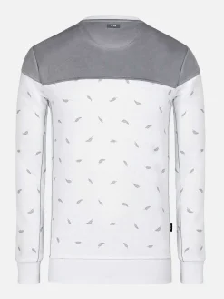 Wam Denim Sweaters|Mariner Ground Floral White Grey Sweater