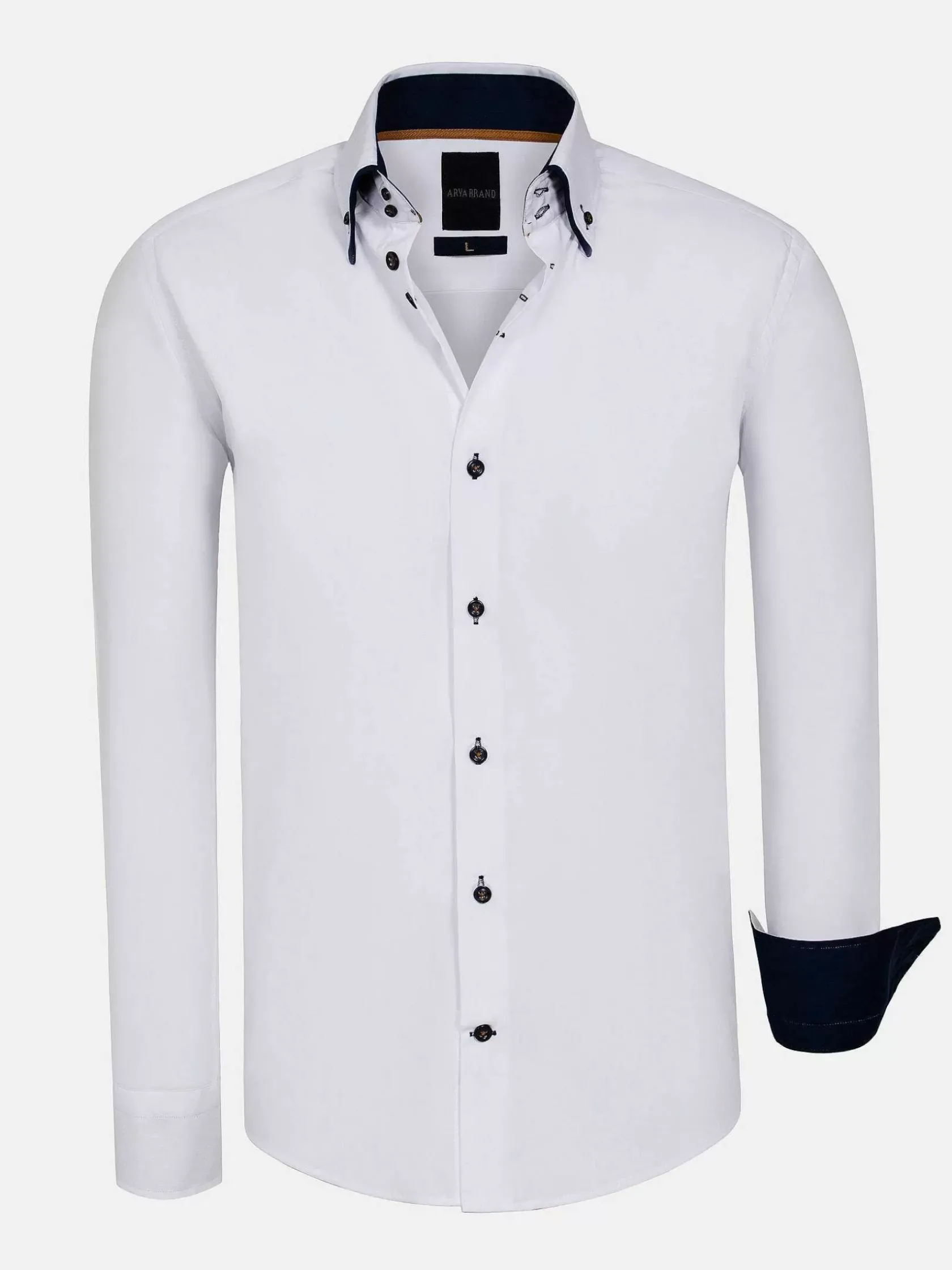 Wam Denim Overhemd Lange Mouwen|Metz Solid White Overhemd Lange Mouw