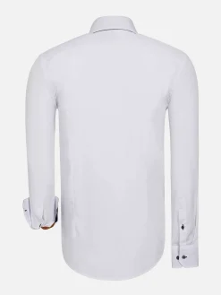 Wam Denim Overhemd Lange Mouwen|Metz Solid White Overhemd Lange Mouw