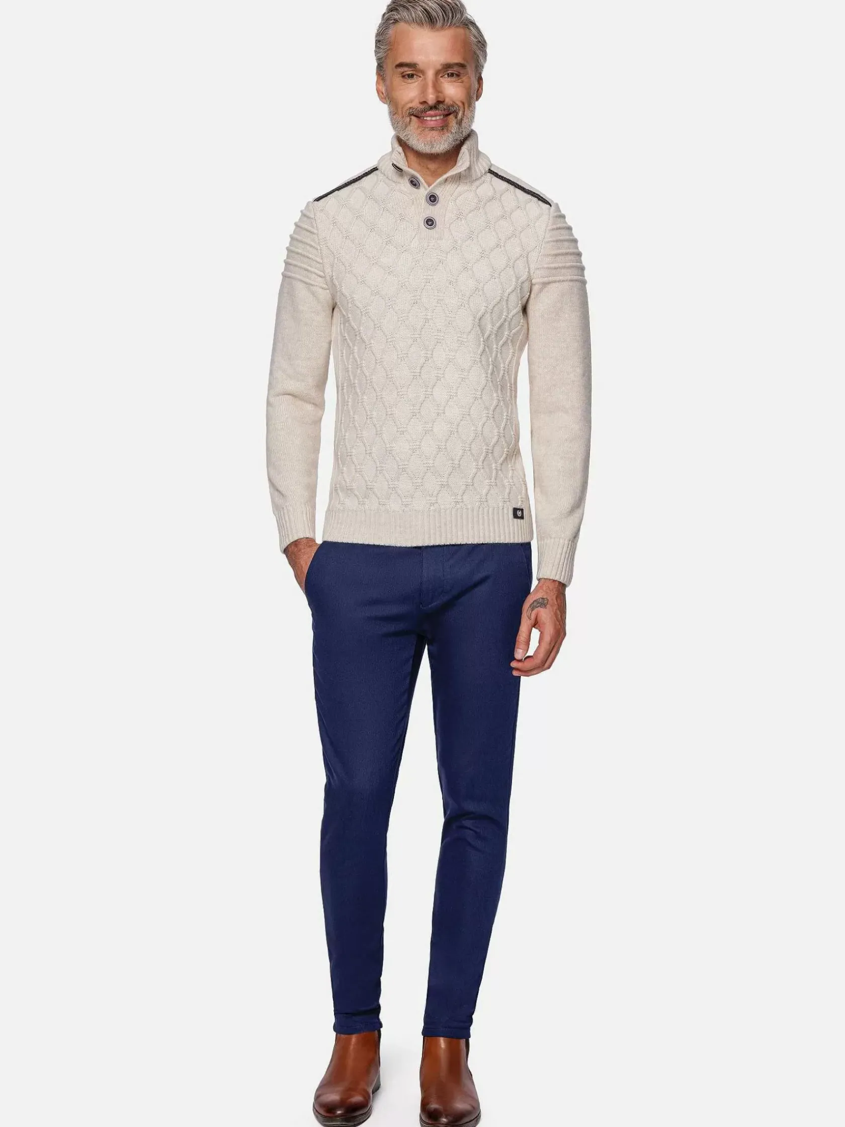 Wam Denim Truien|Minevre Pattern Beige Truien