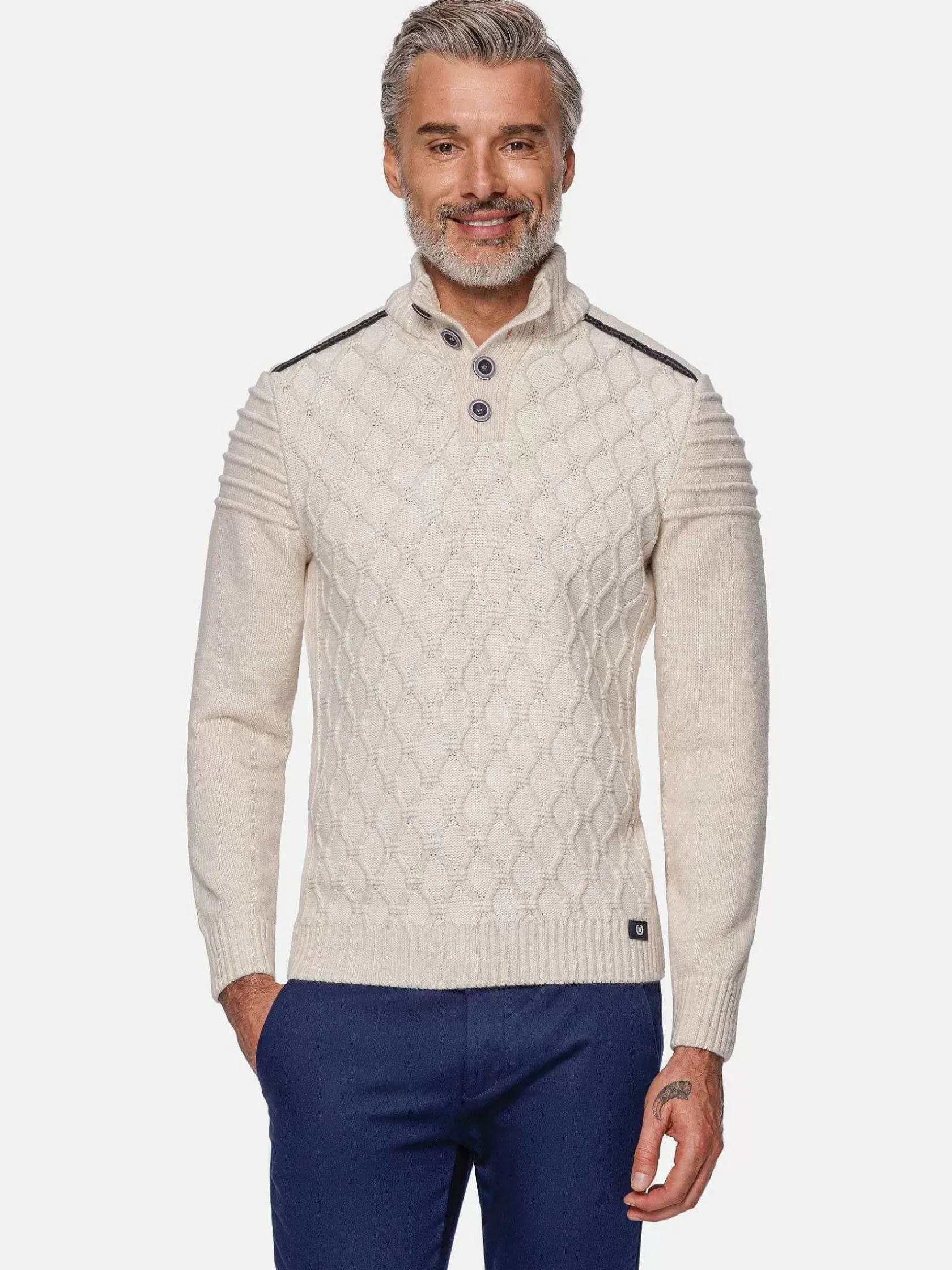 Wam Denim Truien|Minevre Pattern Beige Truien