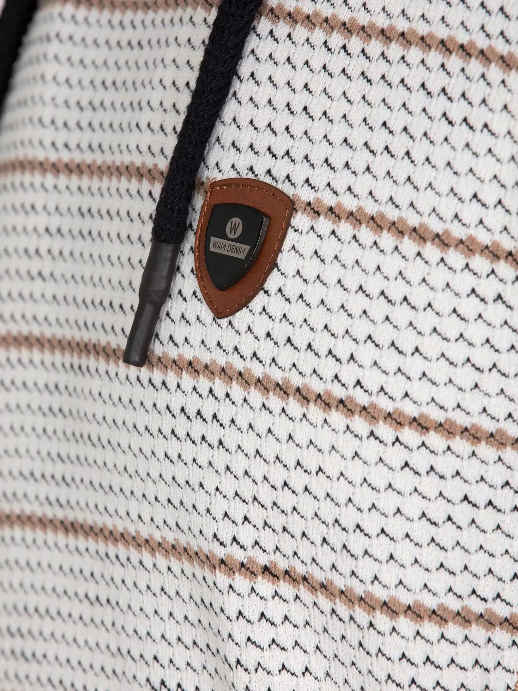 Wam Denim Sweaters|Muro Striped Off-White Sweater
