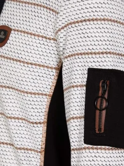 Wam Denim Sweaters|Muro Striped Off-White Sweater