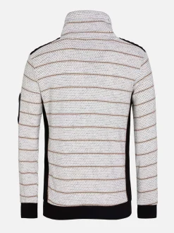 Wam Denim Sweaters|Muro Striped Off-White Sweater