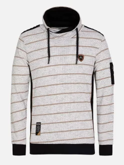 Wam Denim Sweaters|Muro Striped Off-White Sweater